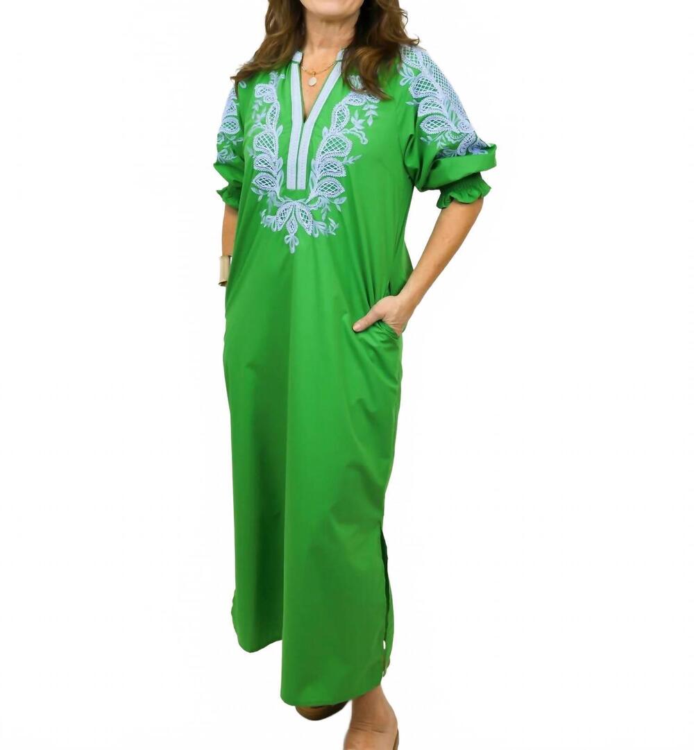 NEW ENTRO oakley maxi dress in green